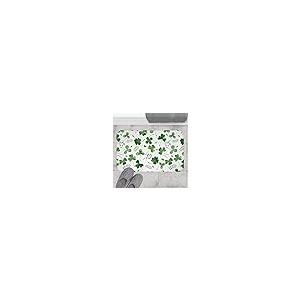 【並行輸入品】 Rugs For Bedroom Fluffy St Pattys Shamrock Irish Bath Mat Green_2
