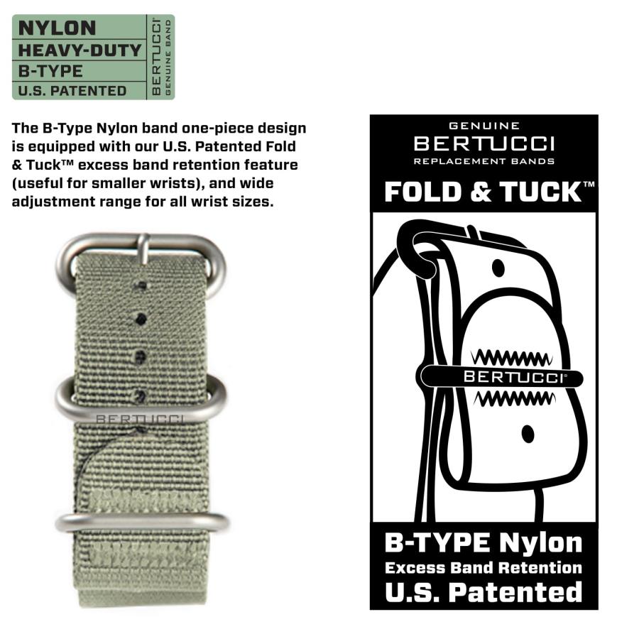 【並行輸入品】BERTUCCIナイロン腕時計バンド 22mm、フラグ・オブ・アワー・ファミリー イタリア BERTUCCI〓 Nylon_6