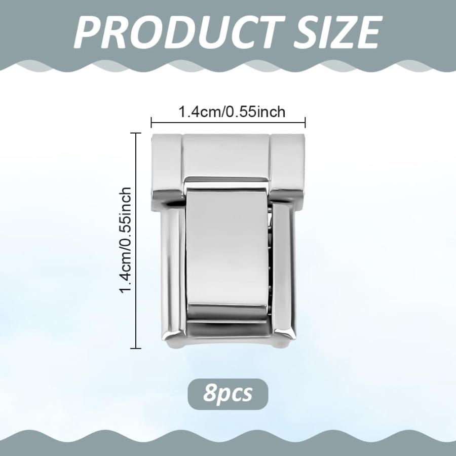 【並行輸入品】FREEBOSS 8個 0.55インチ 腕時計バンド用追加リンク ステンレススチール腕時計ストラップ 延長チェーン 時計エクステン_3