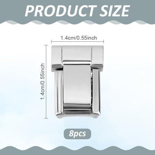 【並行輸入品】FREEBOSS 8個 0.55インチ 腕時計バンド用追加リンク ステンレススチール腕時計ストラップ 延長チェーン 時計エクステン_4