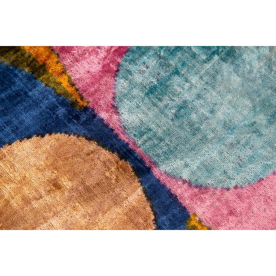 【並行輸入品】 CANVELLO Handmade Velvet Throw Pillow with Multicolor Circular M