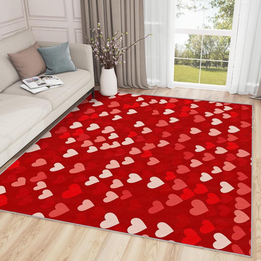 並行輸入品】 Red Heart Rugs for Bedroom 2x3 Rug, Area Valentine