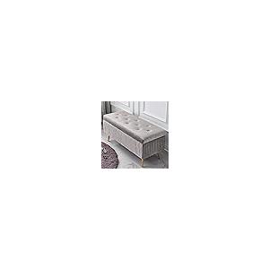 【並行輸入品】 WENWENLEE Velvet Upholstered Storage Bench， Living Room Entry Sh