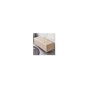 【並行輸入品】 WENWENLEE Velvet Upholstered Storage Bench， Living Room Entry Sh