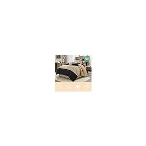 【並行輸入品】 LANCO MODERN LIFESTYLE Queen Comforter Set， Black Gold， 10 Piece_5