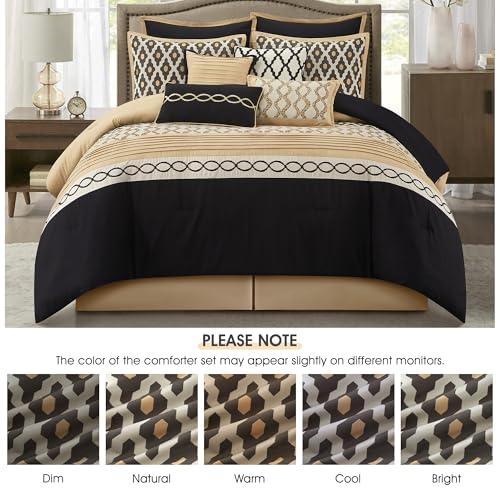 【並行輸入品】 LANCO MODERN LIFESTYLE Queen Comforter Set， Black Gold， 10 Piece_7