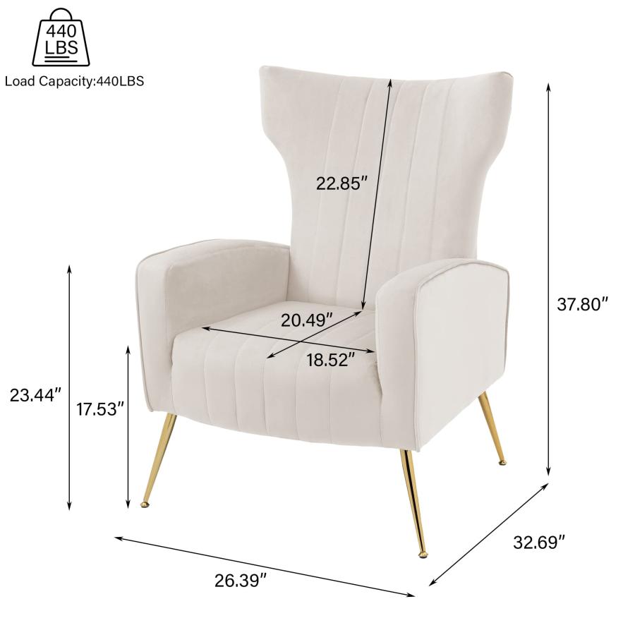 【並行輸入品】 DREAMSIDEA Accent Chair， Upholstered Armchair with High Wingback_3