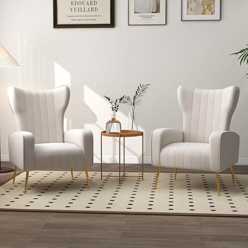 【並行輸入品】 DREAMSIDEA Accent Chair， Upholstered Armchair with High Wingback_7
