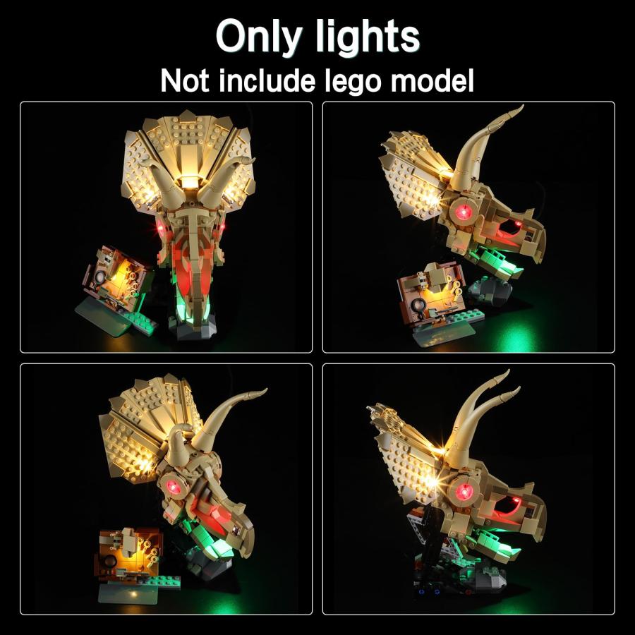 並行輸入品】レゴ恐竜化石対応LEDライトキット:トリケラトプススカル