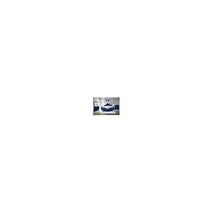 【並行輸入品】 Maykoosh Velvet King Bed Frame with Headboard Blue Upholstered Pの画像