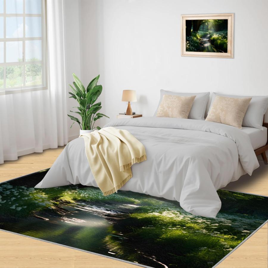 並行輸入品】 Forest Rugs for Living Room Natural Scenery Home