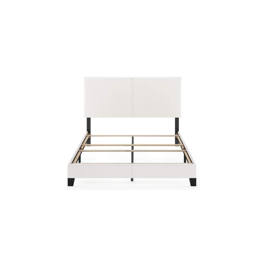 【並行輸入品】 Maykoosh King Bed Frame Upholstered Black PU Leather Platform Be