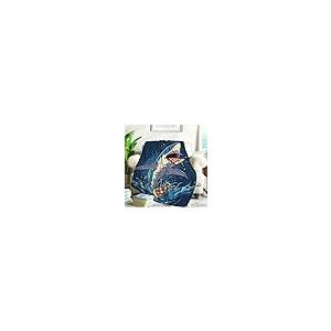 【並行輸入品】 KozaHopa Shark Eating Pizza Blanket， Warm and Lightweight Fleece_2