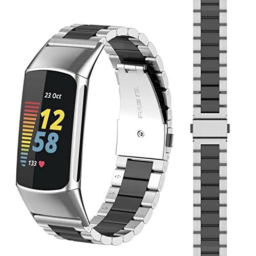 【並行輸入品】 Gheper Metal Band Compatible with Fitbit Charge 6/Charge 5 Stainの画像