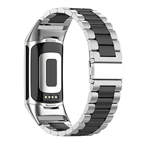 【並行輸入品】 Gheper Metal Band Compatible with Fitbit Charge 6/Charge 5 Stainの画像