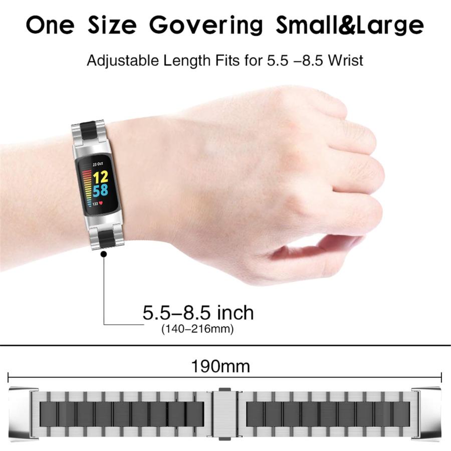 【並行輸入品】 Gheper Metal Band Compatible with Fitbit Charge 6/Charge 5 Stainの画像