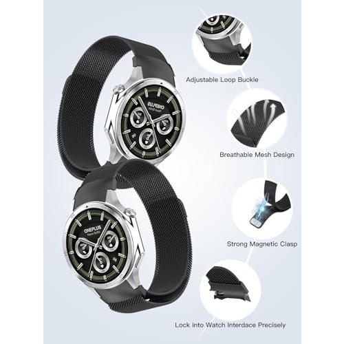 【並行輸入品】YANMONGI OnePlus Watch 3用メタル交換用バンド、ステンレススチールブレスレット交換用メッシュメタルリストバンの画像