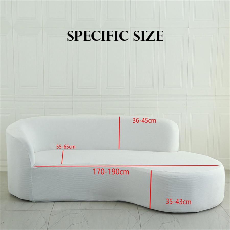 【並行輸入品】 GVXOX Jacquard Curved Sectional Couch Covers， Stretch Cloud Couc_3