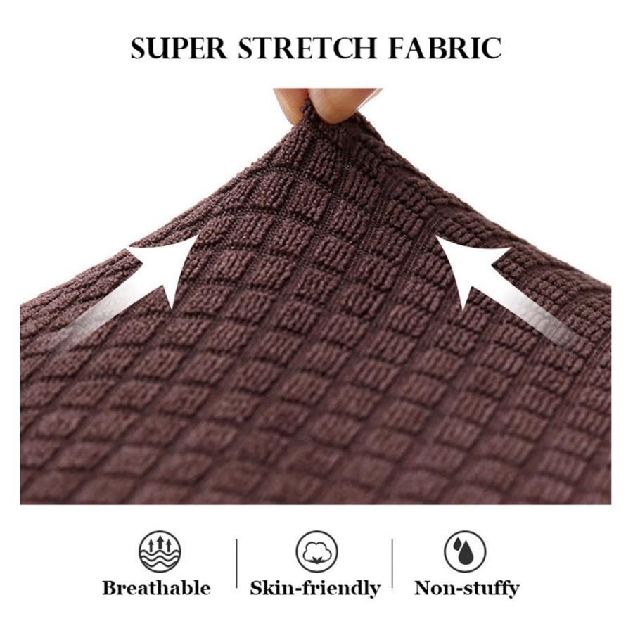 【並行輸入品】 GVXOX Jacquard Curved Sectional Couch Covers， Stretch Cloud Couc_6