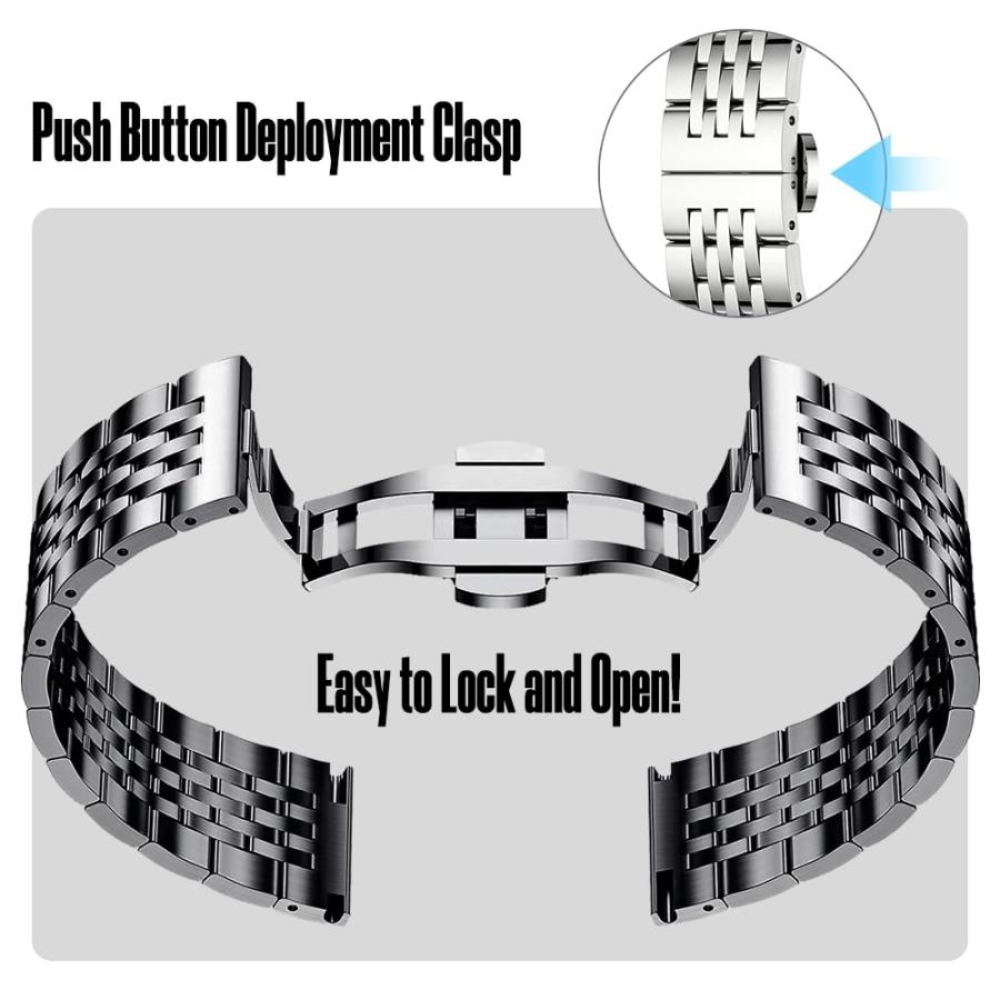 【並行輸入品】 LYSANDRA Compatible for OnePlus Watch 3 Band， 22mm Solid Stainle_9