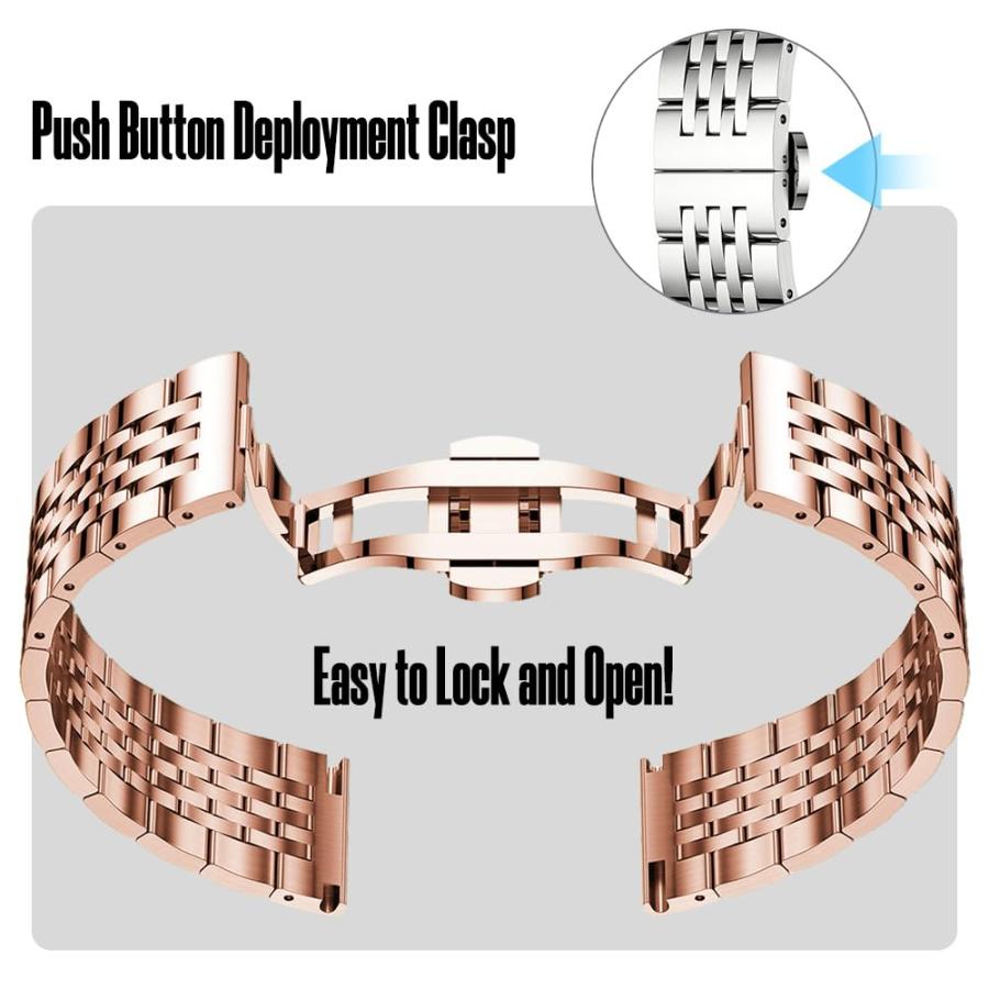【並行輸入品】 LYSANDRA Compatible for OnePlus Watch 3 Band， 22mm Solid Stainle_9