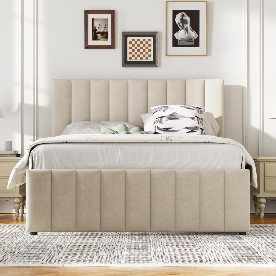 【並行輸入品】 Merax Full Size Bed Frame with Twin Size Trundle and 3 Drawers，_6