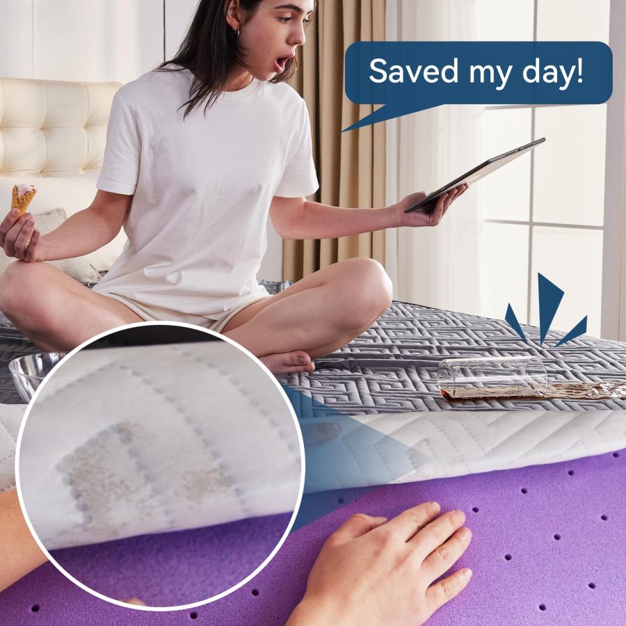 【並行輸入品】 BDEUS Dual Layer Gel Memory Foam Mattress Topper Twin & Waterpro_9