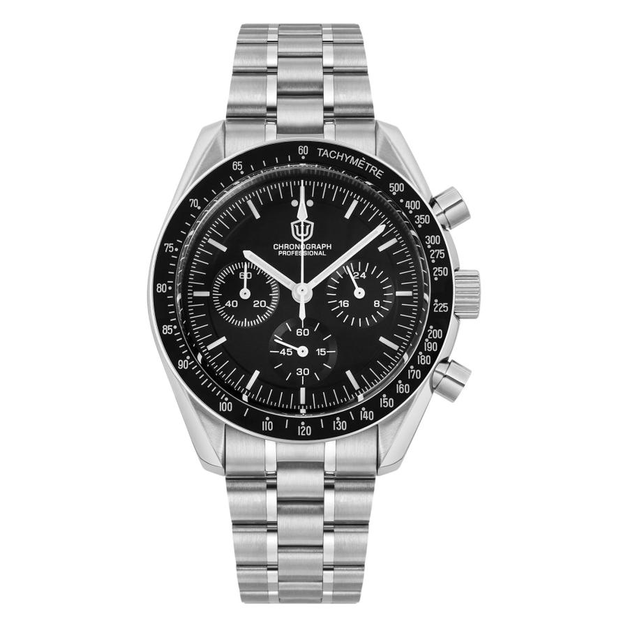 【並行輸入品】Watchdives VK63 クロノグラフ メンズウォッチ   WD1860 40mm ドームサファイアクリスタル腕時計、夜光1