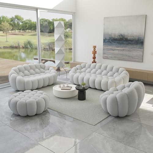 並行輸入品】 JACH Bubble Sofa Curved Couch Set, Comfy Upholstered