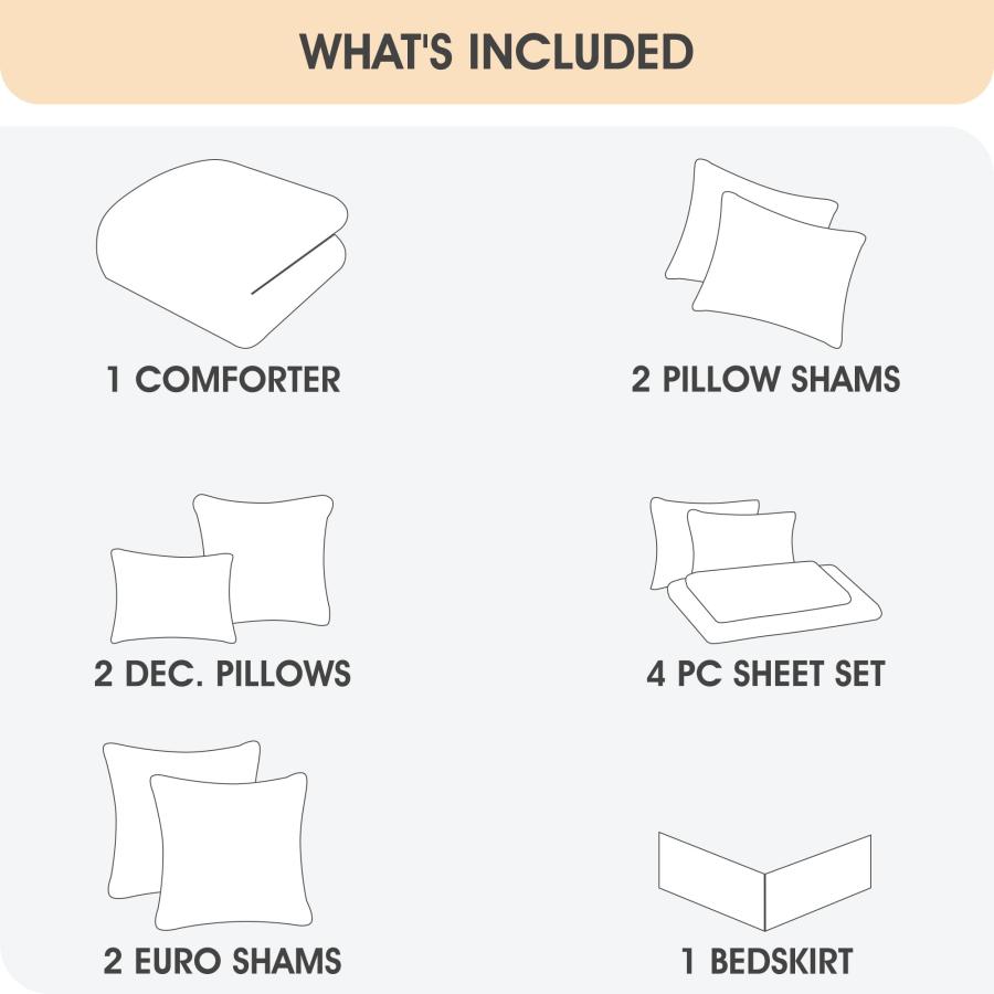 【並行輸入品】 LANCO MODERN LIFESTYLE Comforter Set， Queen Size， Grey Beige， Tr_9