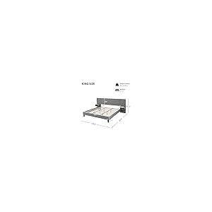 【並行輸入品】 SOFTSEA Upholstered Platform Bed with Wide Tufted Headboard， Kin_5