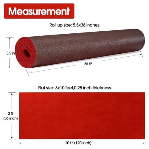 【並行輸入品】 Non Slip Rubber Backed Red Carpet Runner for Weddings & Events_4