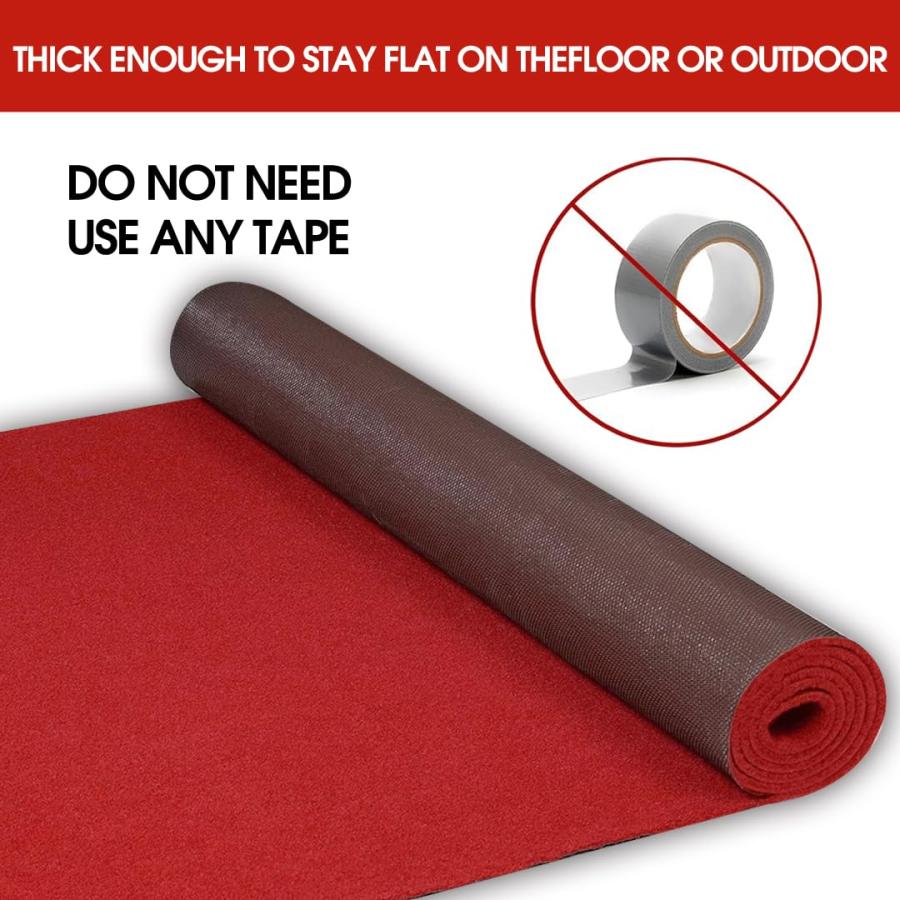 【並行輸入品】 Non Slip Rubber Backed Red Carpet Runner for Weddings & Events_9