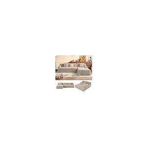 【並行輸入品】 110'' Cloud Sectional Boneless Couch， Corduroy Deep Seat Convert_2