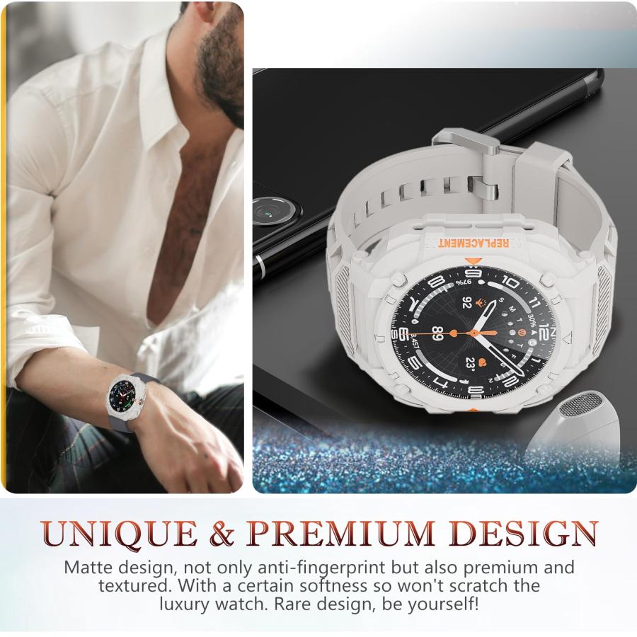 【並行輸入品】頑丈なアーマーケース Samsung Galaxy Watch Ultraケース 47mmバンドアクセサリー、保護バンパープロテク_6