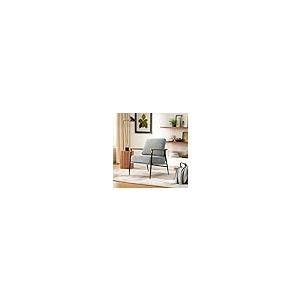【並行輸入品】 Accent Chair， Upholstered Chenille Living Room Chair with Metal