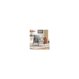 【並行輸入品】 Accent Chair， Upholstered Chenille Living Room Chair with Metal