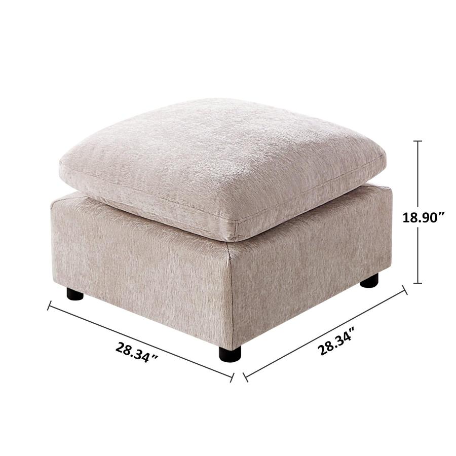 【並行輸入品】 VANOMi Upholstered Square Modular Ottoman for Modular Sectional_3