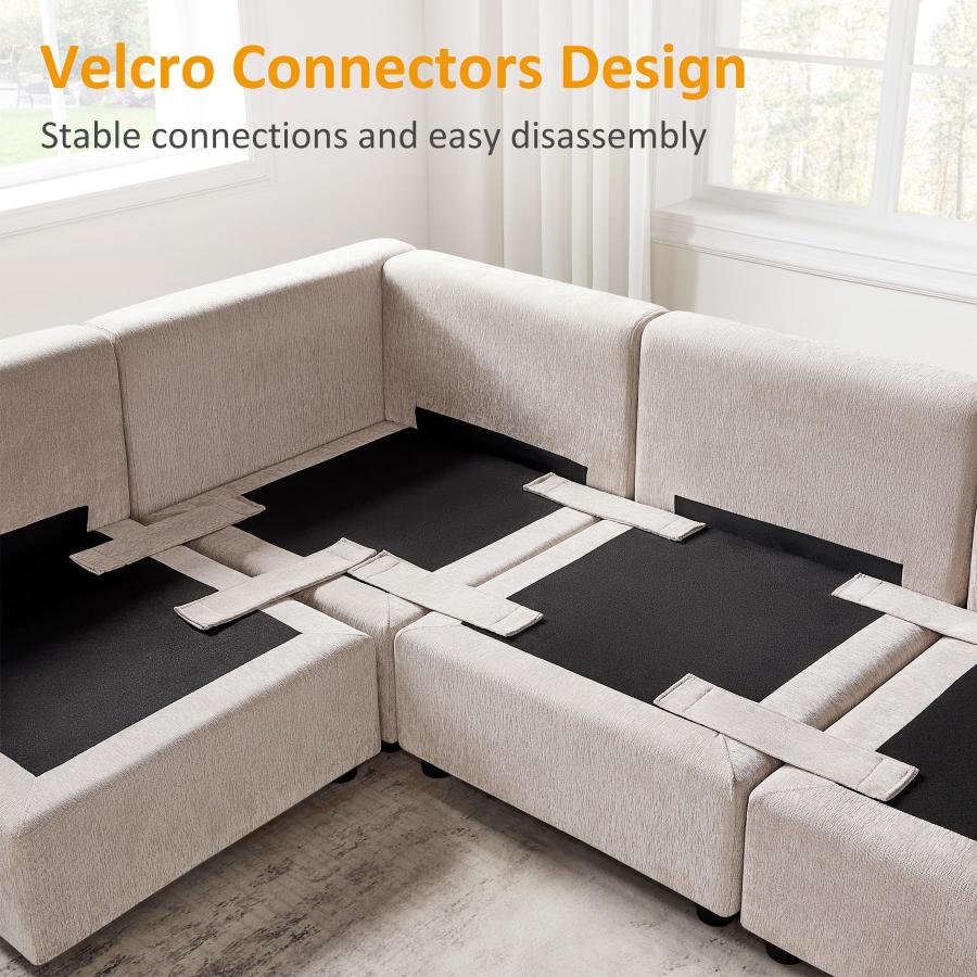 【並行輸入品】 VANOMi Upholstered Square Modular Ottoman for Modular Sectional_9