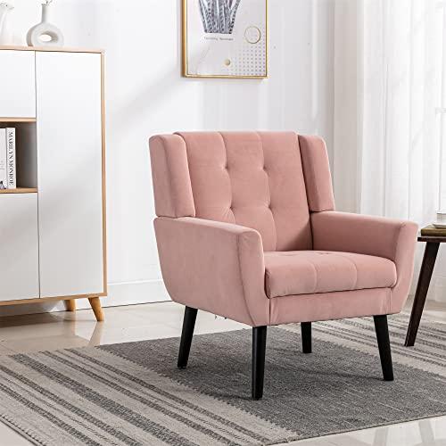 【並行輸入品】 Modern Soft Velvet Material Ergonomics Accent Chair Upholstered_4