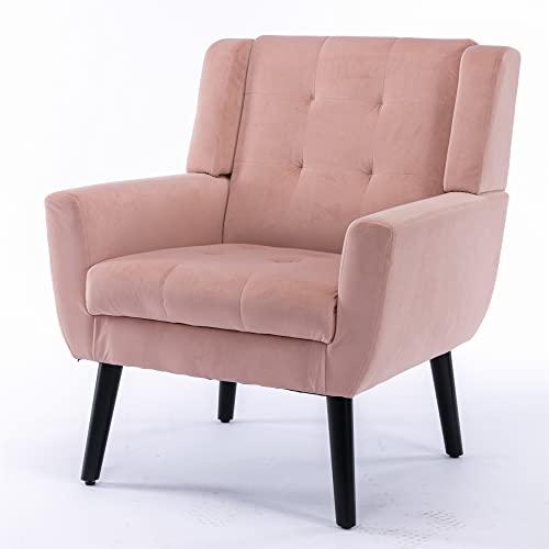 【並行輸入品】 Modern Soft Velvet Material Ergonomics Accent Chair Upholstered_7