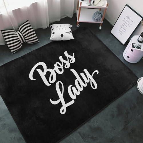【並行輸入品】 Area Rug Boss Lady White Black (1) Floor Rugs Doormat Living Roo_1