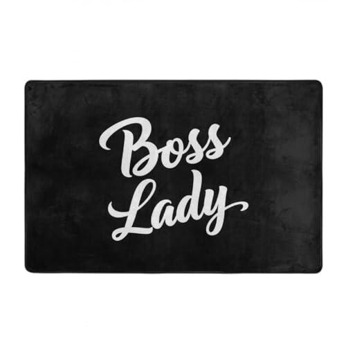 【並行輸入品】 Area Rug Boss Lady White Black (1) Floor Rugs Doormat Living Roo_4