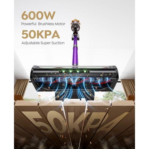 【並行輸入品】 ozeeco Cordless Vacuum Cleaner， 600W/50KPA/65Mins(ECO Mode) Vacu_4