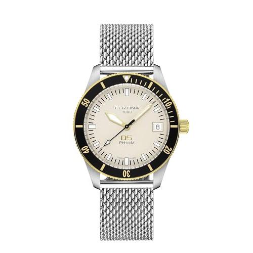 【並行輸入品】Certina、メンズ、DSヘリテージスタンダード、40.5mm、スチール(メッシュ)、クォーツ、プレシドライブ、腕時計、シルバーの画像