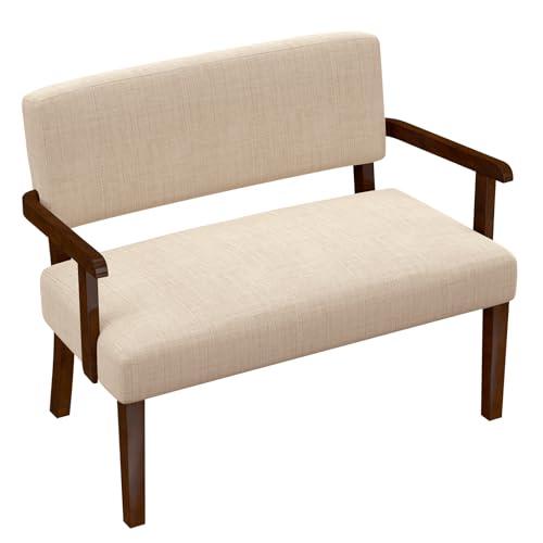 【並行輸入品】 FAGAGA Love Seat Sofa Couch， Two Seater Couches with Wood Arms，_1