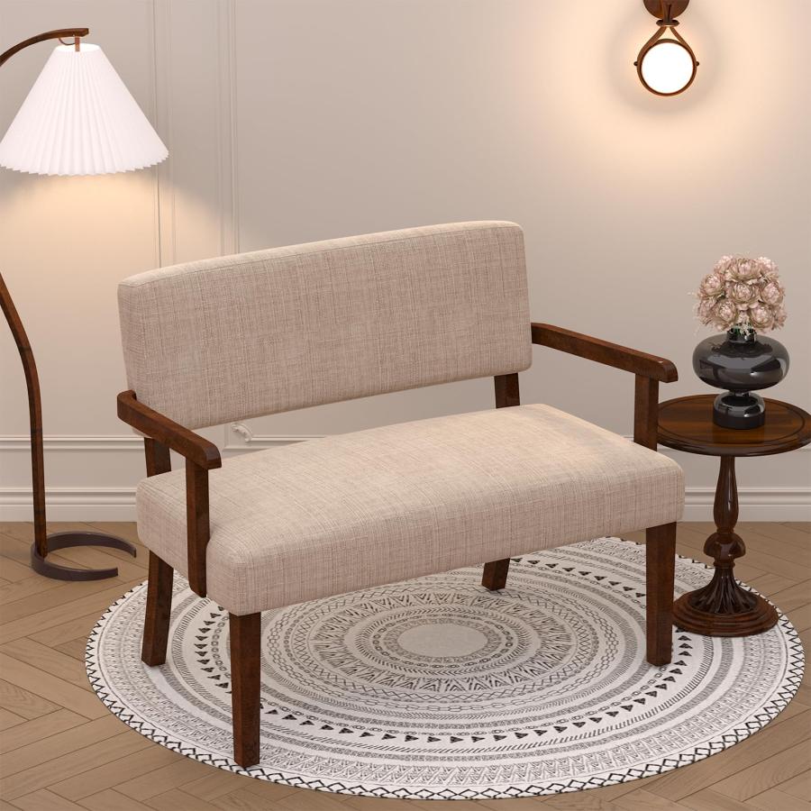 【並行輸入品】 FAGAGA Love Seat Sofa Couch， Two Seater Couches with Wood Arms，_3