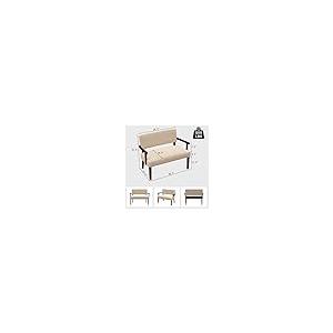 【並行輸入品】 FAGAGA Love Seat Sofa Couch， Two Seater Couches with Wood Arms，_8