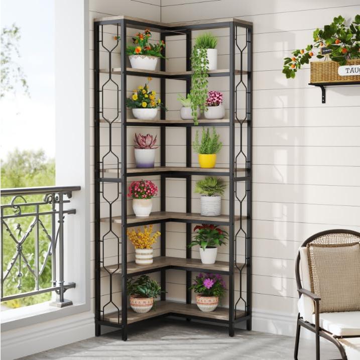 【並行輸入品】 Tribesigns 7 Tier Corner Shelf， 78.7" Tall Bookshelf with Storag_9