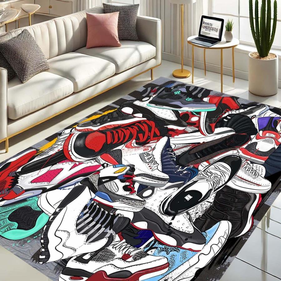【並行輸入品】スニーカーラグ、Hypebeast装飾、クールスニーカーシューズカーペット、アーバンスタイルラグ Sneaker Rug， Hyp_6